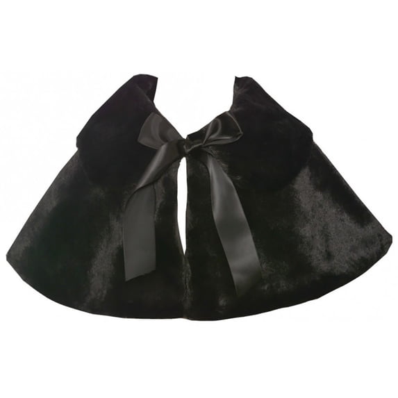 Big Girl Faux Fur Satin Ribbon Collar Dress Cape Flower Girl Bolero Jacket Jacket Black 12 SK C12 BNY Corner