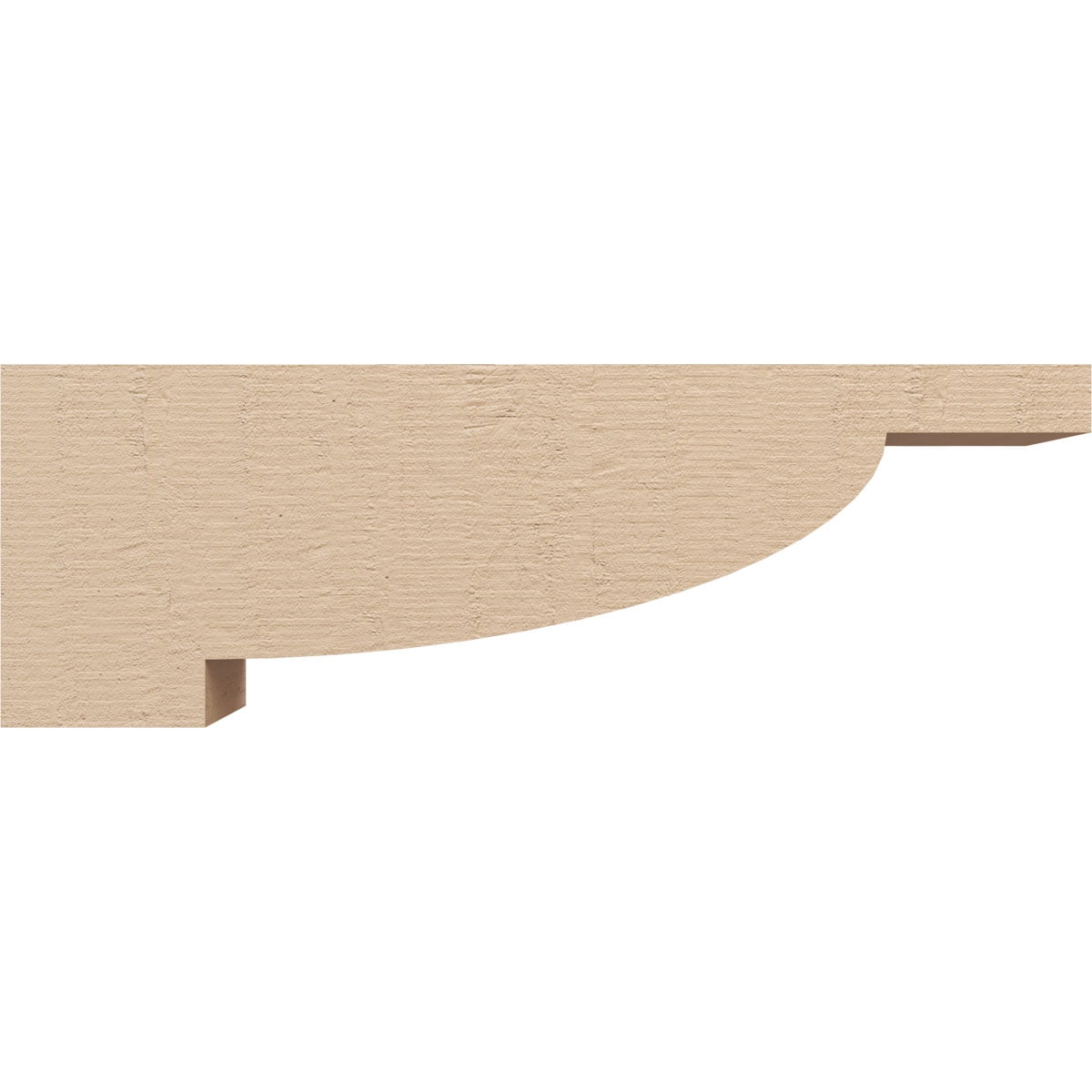 4"W x 24"D x 8"H Thin Alpine Rough Cedar Woodgrain TimberThane Corbel, Primed Tan