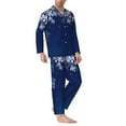 thumbnail image 2 of Sikiie Christmas Blue Mens Pajama Set, Soft Warm Long Sleeve Sleepwear, Cozy Button-Down Pjs for Men-XX-Large, 2 of 7