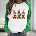 thumbnail image 1 of ESSSUT Hauts pour Femmes Liquidation Hauts de Noël à Col Rond Imprimé Manches Longues Blouse Régulière Verte TTTG, 1 of 5