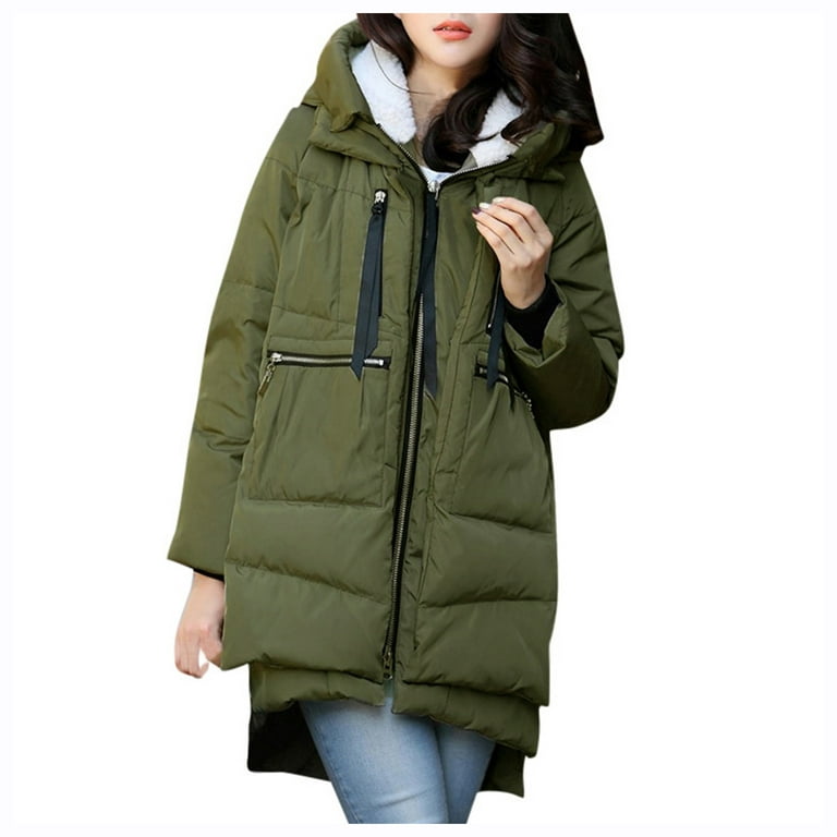 LAWOR Plus Size Coats Winter Clearance Women Coats Thickening Cotton Coat  Large Size Women Clothing Clothes Outerwear Fall Savings Z