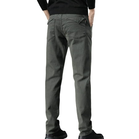 EHQJNJ Baggy Jeans Men Male Elastic Loose Fitting Straight Leg Versatile Casual Pants and Jeans for Outerwear Blue Jeans Men Stretch Boot Cut Mens Jeans Stretch Waist Band