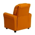 thumbnail image 4 of Emma + Oliver Orange Vinyl Kids Recliner with Cup Holder and Headrest, 4 of 7