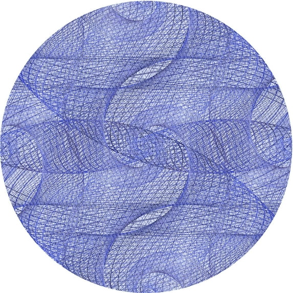 Ahgly Company Indoor Round Patterned Jeans Blue Area Rugs, 7' Round