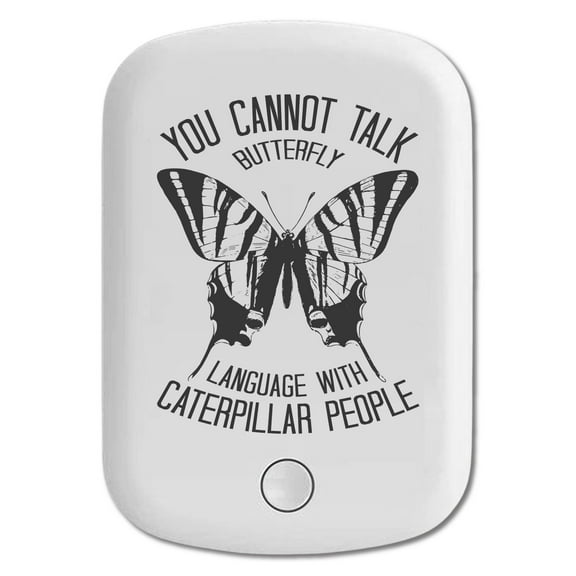 DistinctInk Magnetic Battery Pack, 5000 mAh Wireless Portable Charger with USB-C Cable, Compatible with MagSafe iPhone 14 / 13 / 12 Series - Can't Talk Butterfly with Caterpillar People