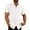 White, variant on WXLWZYWL Mens Shirts Plus Size Vacation Solid Color Cotton Linen Double Pocket Casual Shirts Short Sleeves
