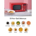 thumbnail image 3 of COMFEE' - Horno de microondas pequeño retro con tamaño compacto, 9 menús preestablecidos, placa giratoria con memoria de posición, función de silencio, encimera, perfecto para espacios pequeños, 0.7, 3 of 5