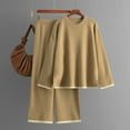 thumbnail image 2 of XFLWAM Women's 2 Piece Knit Sweater Set Casual Long Sleeve Pullover Wide Leg Pants Elegant Fall Winter Matching Sets, 2 of 9