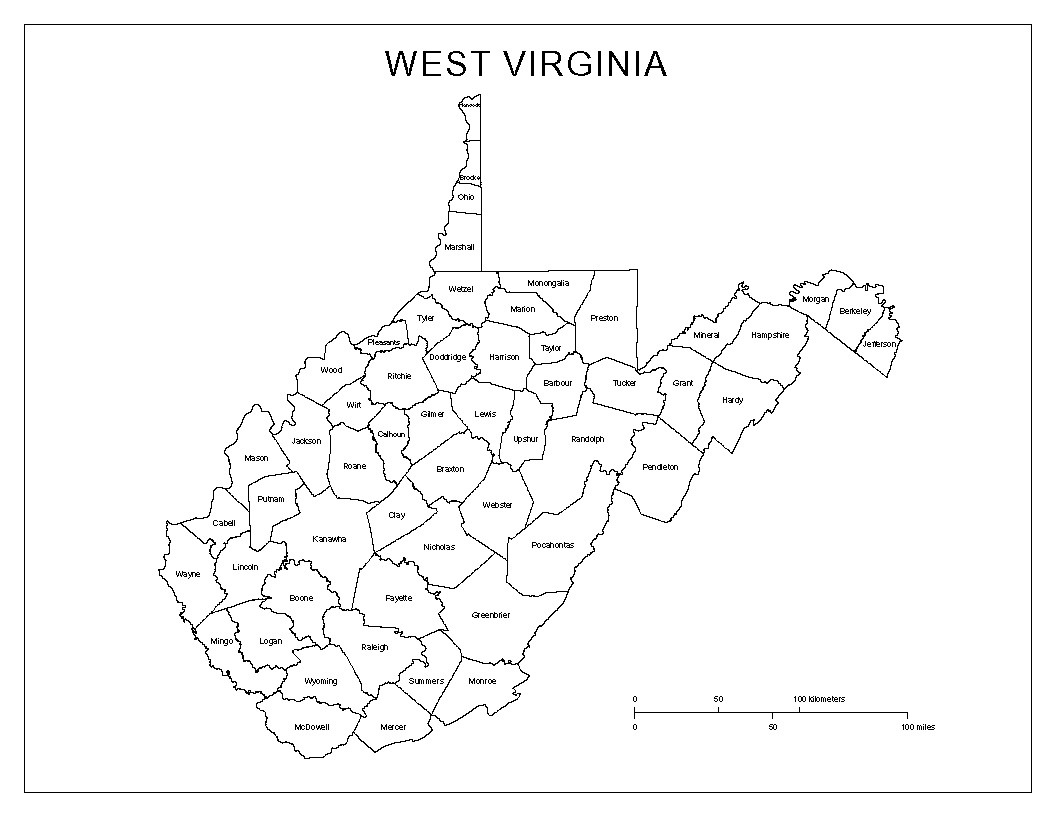 laminated map labeled county map of west virginia poster 20 x 30 walmart com