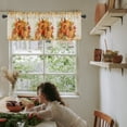 thumbnail image 6 of Fall Thanksgiving Kitchen Valances for Windows 54x18 Inch Kitchen Curtains Valances Rod Pocket Rustic Orange Pumpkin Harvest Maple Leaf Bathroom Window Valances for Window Treatment Decor, 6 of 6