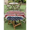 thumbnail image 5 of Outdoor Tablecloth with Umbrella Hole Zipper 4th of July Round Tablecloth 54" Waterproof Outside Table Cloth Independence Day Blue Star Red Stripe Patio Table Cover Tablecloths for Picnic Party, 5 of 8
