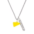 thumbnail image 1 of Delight Jewelry Acrylic 3/4" Yellow Megaphone Silvertone Sisters Best Friends Forever Bar Charm Necklace, 23", 1 of 4