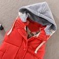 thumbnail image 4 of CILENON Womens Jackets Dressy Casual Women Vest Female Warm Sleeveless Jacket Cotton Solid Hooded Vest for Outerwear (Red,XXL), 4 of 6