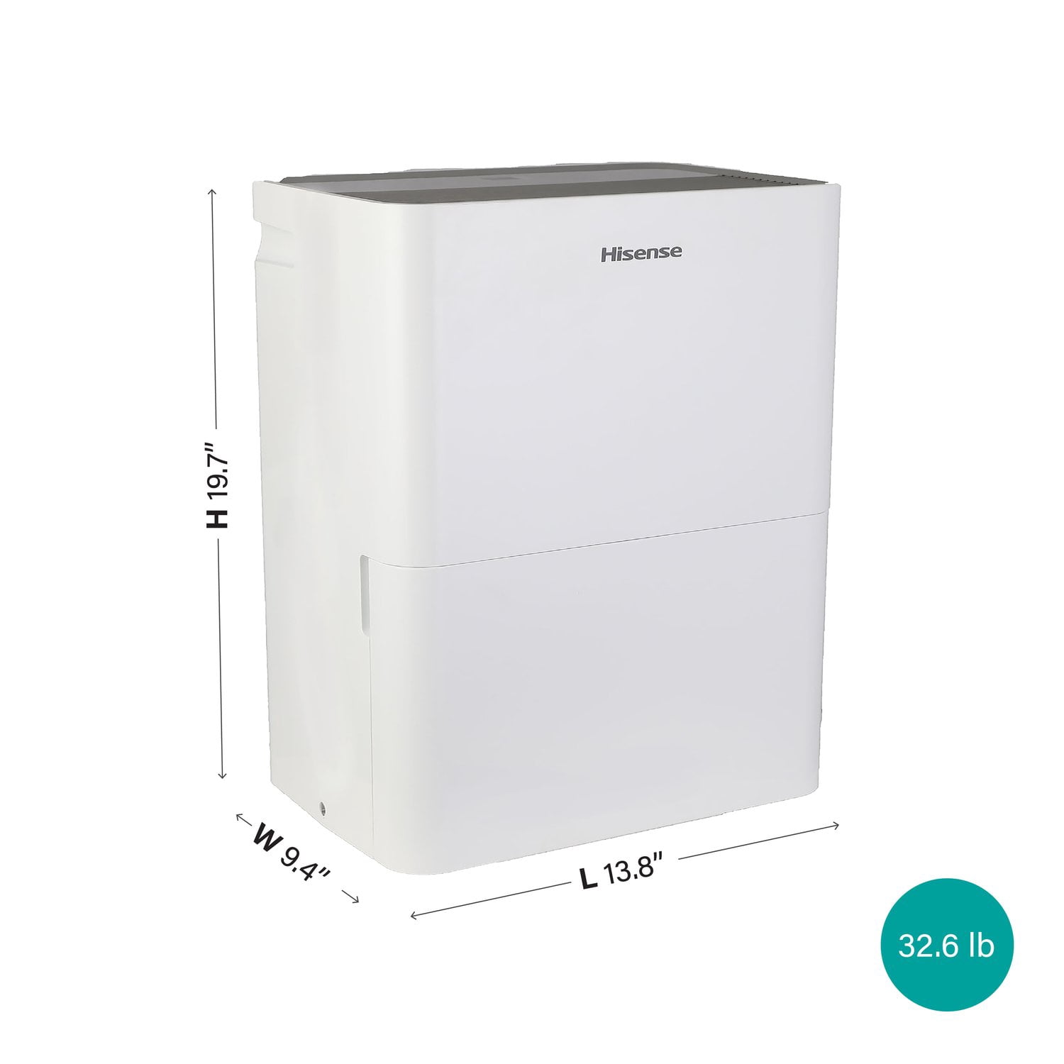 Hisense 35 Pint 3000 Sq. Ft. Compact Dehumidifier in White - Slide-Out Bucket, Energy Star, ADH35K26