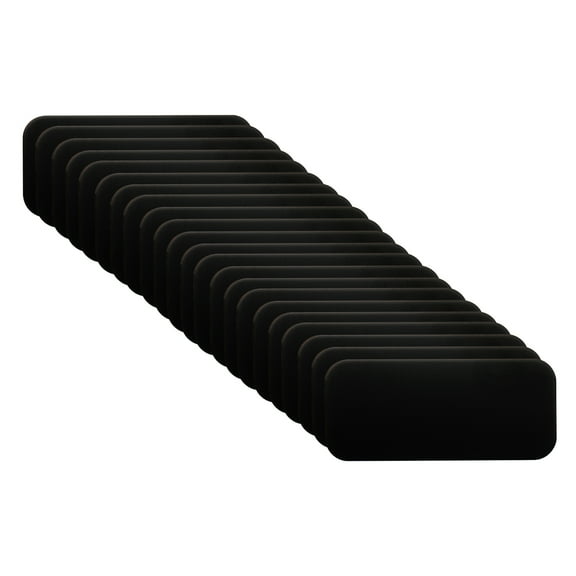 Uxcell 2x1 Inch Anodized Aluminum Sheet Metal, Self Adhesive Laser Plates Engraving Blanks 0.5MM Thin, Black 22 Pack