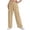 Khaki, variant on Women's Smocked Waist Pants Fashion Casual Solid Color Pants Pocket Elastic Waist Comfortable Fold Long Pants