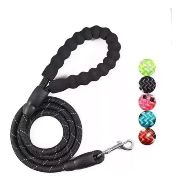 Correa Para Perro Entrenamiento 180cm Antireflectiva Verde