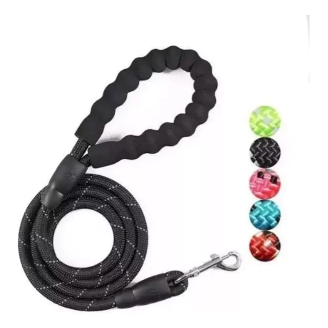 Correa Para Perro Entrenamiento 180cm Antireflectiva Verde