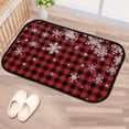 thumbnail image 2 of GZHJMY Bathroom Rugs Mats Non-Slip, Soft Microfiber Absorbent Bath Mats for Shower Bathtubs, Christmas Snow Buffalo Plaid Indoor Entrance Door Mats Bedroom Laundry 24”x16” Carpet Runner, 2 of 7