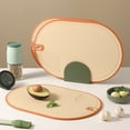 thumbnail image 4 of Double Sided Elliptical Chopping Boards with Handle,Dishwasher Safe,Large Non Slip Plastic Cutting Board Suitable for Kitchen,Camping,12.99x8.66 Inch,Yellow, 4 of 7