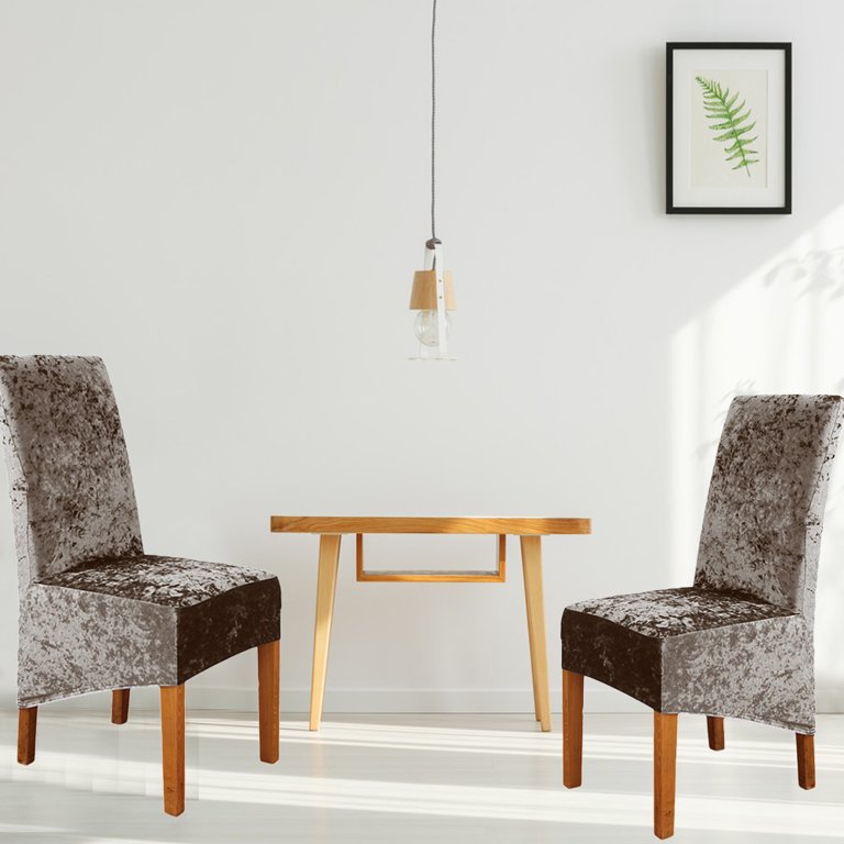 Dining chair covers crushed velvet hot sale