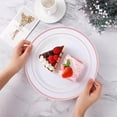thumbnail image 2 of Goodluck 200PCS Rose Gold Plastic Plates, Heavy Duty Disposable Rose Gold Plates with 100 10.25 inch Dinner Plates and 100 7.5 inch Dessert Plates. Disposable Plates for Party, Wedding, Valentines, 2 of 6
