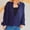 Dark Blue, variant on Qulqfy Chunky Cardigan Sweater for Women Button Up Fall Beige Lantern Sleeve Sweaters Fall Women's Crew Neck Tops L