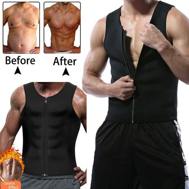 SUNSIOM Men Neoprene Sauna Thermo Sweat Body Shaper Waist Trainer Gym Slim  Corset Vest