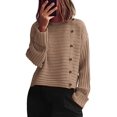 thumbnail image 1 of Suéter PRETTYGARDEN Otoño 2025 Cuello Redondo con Botones Caqui Talle S, 1 of 5