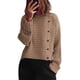 thumbnail image 1 of Suéter PRETTYGARDEN Otoño 2025 Cuello Redondo con Botones Caqui Talle S, 1 of 5