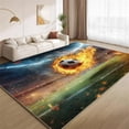 thumbnail image 1 of Sports Field Area Rugs, Soccer Football Pattern Carpet, Washable Non Slip Low Pile Soft Rug for Living Room Bedroom Decor Mat 5ftx7ft, 1 of 8