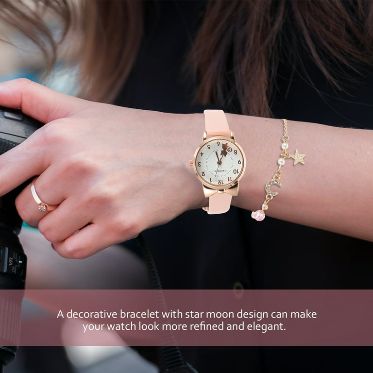 Cute Cat Watch Digital Watches for Kids Women Wrist Chain Strap