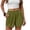 *Green, variant on ClodeEU Women's Solid Color Elastic Waist Shorts with Pockets , Casual Summer Short Black,Women's Plus L