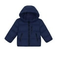 thumbnail image 3 of Fesfesfes Unisex Kids Medium Long Down Jacket Hooded Coat Thick Insulated Outerwear for Cold Weather Casual Childrens Padded Parka Winter Warm Outwear(Navy#3,5-6 Years), 3 of 8