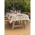 thumbnail image 3 of Outdoor Table Cloth with Umbrella Hole and Zipper, Vintage Pink Red Floral Waterproof Rectangle Tablecloth 54"x80", Farmhouse Flower Green Leaf Washable Table Cover for Outside Party Patio Picnic, 3 of 8