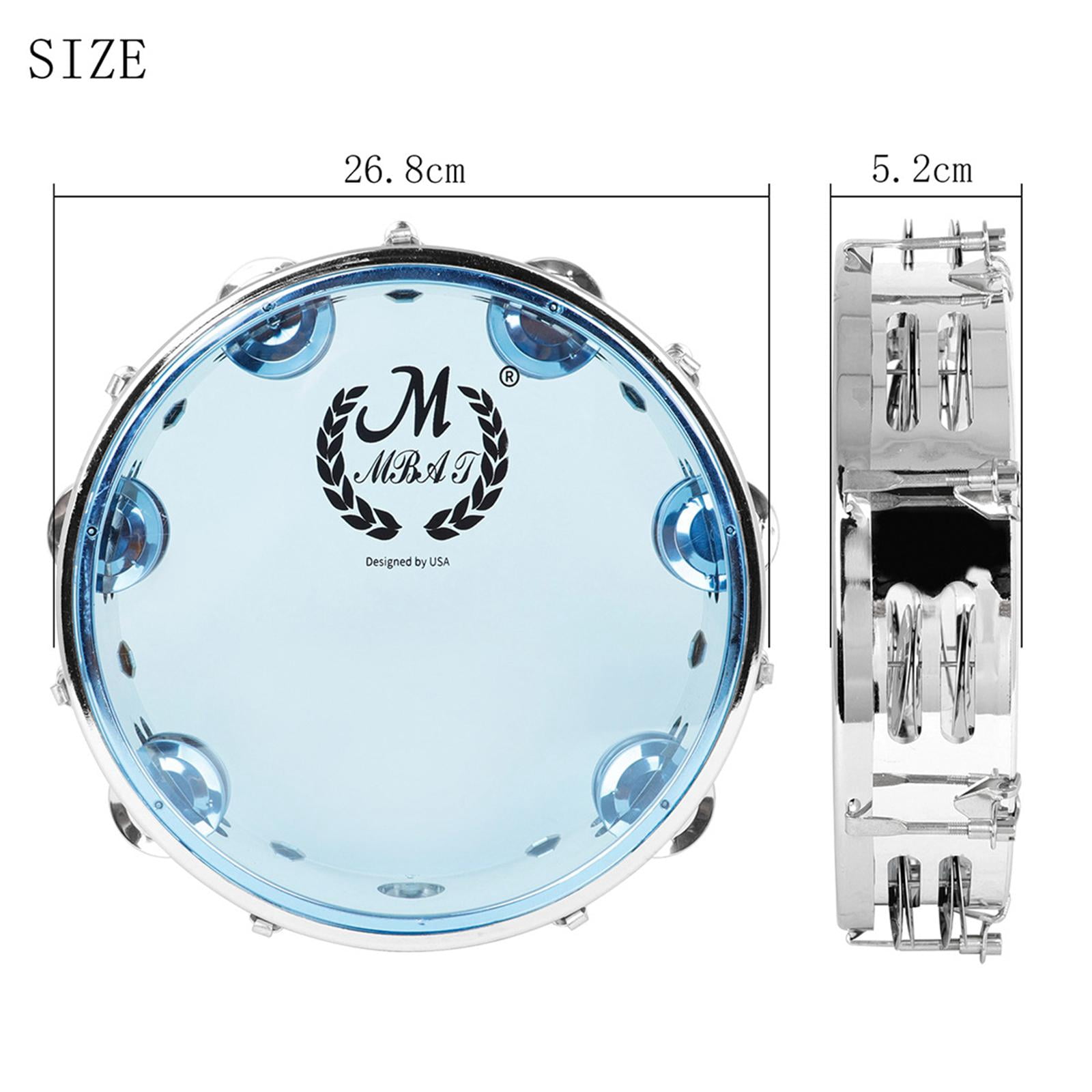 LeeQinersw Percussion Tambourine Capoeira Blowing Jingles Tamborine for 3+ Years Old Party 10inch Blue