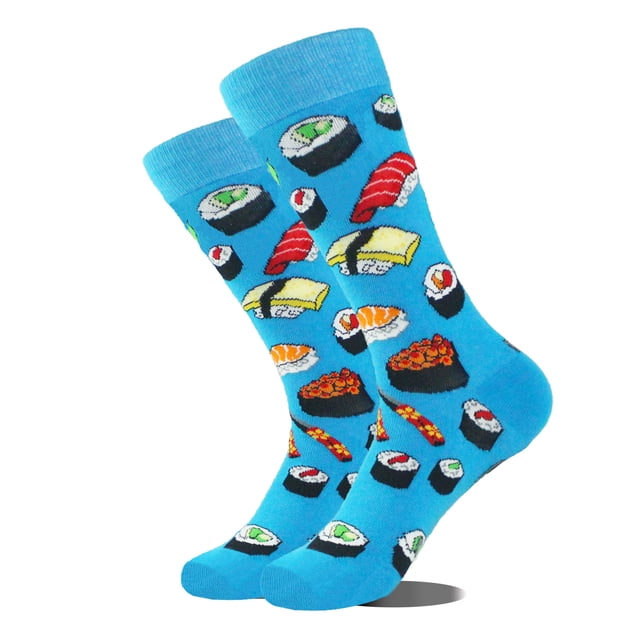 Calcetines de tubo medio para hombre, modernos y creativos, con hamburguesas, patatas fritas y comida
