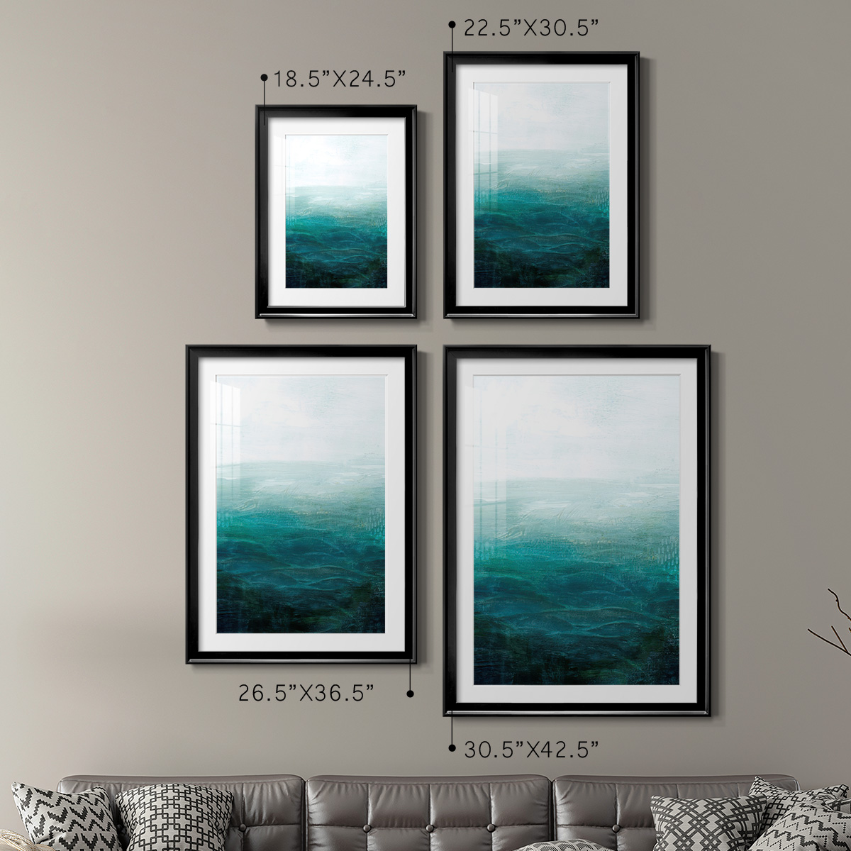 Wexford Home Drifting Sea I Premium Framed Print, 26.5" x 36.5" - Ready to Hang, Black (Set of 2)