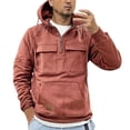 thumbnail image 4 of Tactical Hoodies for Men 2024 Full Zip Pullover Vintage Sweatshirt Casual Long Sleeve Cargo Hoodies with Pocket Fashion Solid Winter, 4 of 4