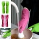 thumbnail image 1 of Guantes de cocina repelentes al aceite con puños extendidos - Antideslizantes, resistentes al calor y al frío, guantes de limpieza domésticos duraderos (verdes, 1 par), 1 of 3