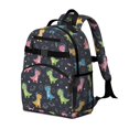 thumbnail image 2 of Space Dinosaur Pattern Cute School Backpack Bag for School with Padded Back and Adjustable Shoulder Straps 15.25"x11.5"x5.25", 2 of 5