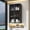Black + Glass+Metal + Particle Board+MDF, variant on Wall Cabinet,Arched Glass door Display Wall Mounted Cabinet, Floating Cabinet with inadjustable Shelves for Kitchen,Bathroom,Living Room