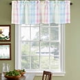 thumbnail image 5 of Blue Pink Plaid Valances for Windows, Pastel Green White Buffalo Patchwork Light Filtering Kitchen Curtains, Rod Pocket Window Valance Curtains for Living Room Bedroom, 54" W x 18" L, 2 Panels, 5 of 9