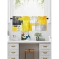 thumbnail image 5 of Valances for Windows Yellow Gray Rod Pocket Cafe Window Treatments Valance Curtains for Kitchen Bathroom Laundry Basement Windows 42"x18", 5 of 9