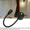 thumbnail image 3 of LED RV Gooseneck Bed Light With USB Port Type C Port TouchControl DC12-24V Soft Light RV Bedside Reading Lamp For  Van Boat, 3 of 8