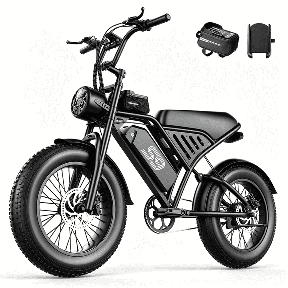 AZHAR S9 Electric Bike for Adults, Peak 1500W 48V 20Ah, 16" Fat Tire Ebike, E-Mountain Bicycle, UL2849