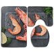 thumbnail image 1 of ABPHQTO Selección Fina Camarones Jumbo Cena Plato Piedra Comida Juego de alfombras de baño de 3 piezas Alfombra de baño Alfombra de contorno y tapa de inodoro, 1 of 2