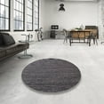 thumbnail image 4 of Ahgly Company Machine Washable Indoor Square Industrial Modern Charcoal Black Area Rugs, 4' Square, 4 of 7