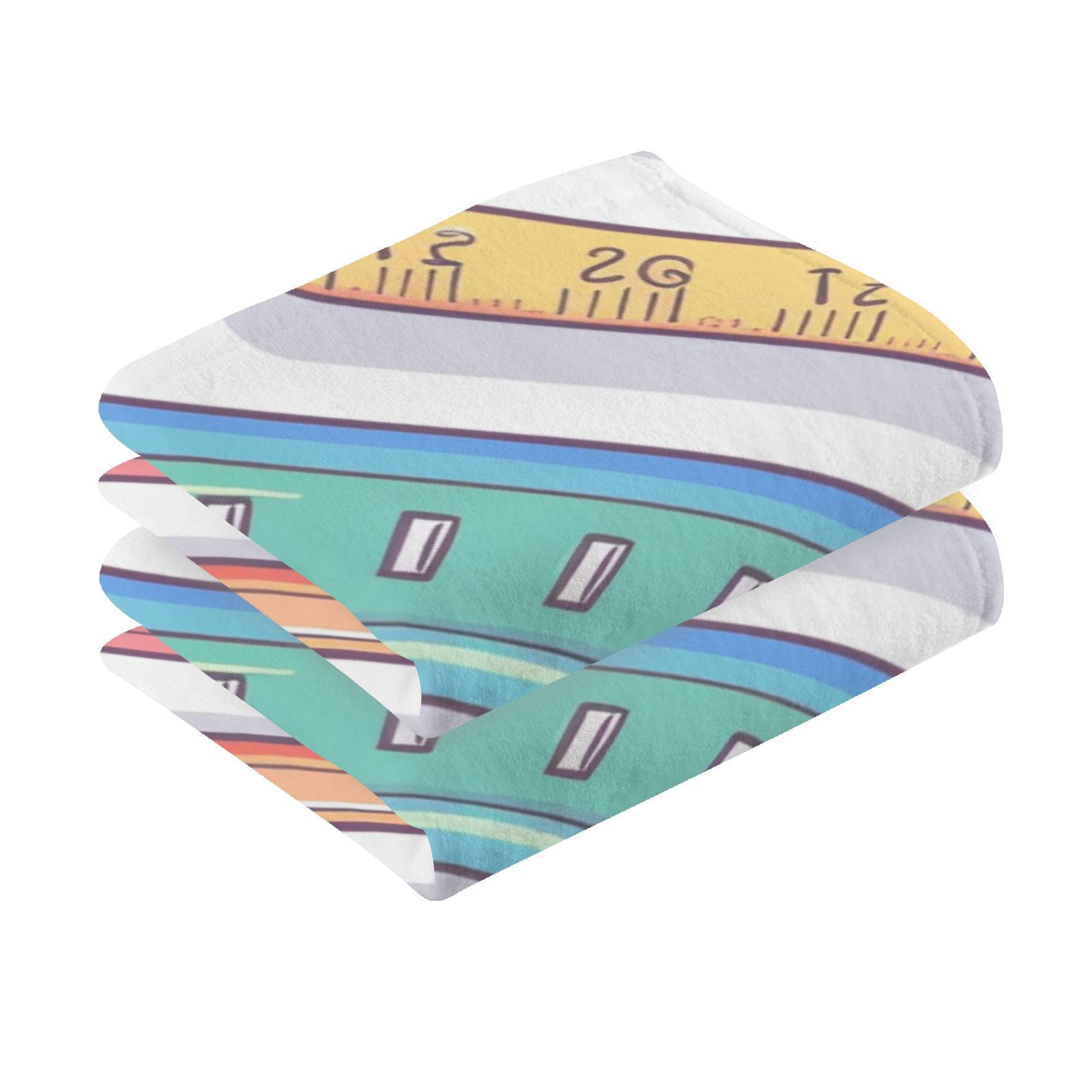 Rulers Hand Towels Cotton Bath Towels Large Face Towels Absorbent for Bathroom 2 Packs