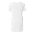 thumbnail image 5 of CHOK Hauts pour Femmes T-Shirts à Manches Courtes pour Femmes Liquidation Couleur Unie Grande Taille Tendance Été Coupe Décontractée T-Shirts Chemises Décontractées Col Rond Chemises Fluides Blouses Hauts Noir G, 5 of 5